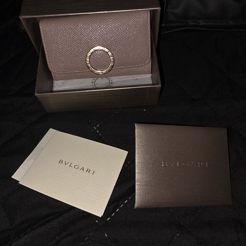 Bulgari Blush Pink Leather Key Wallet. Brand New. Full Inclusion